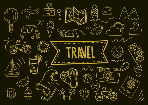 travel_icons_collection_hand_drawn_dark_background_style_6826199